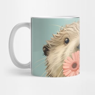 Floral Sea Otter Art Mug